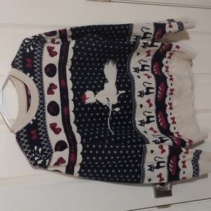 ✅Our Universe Studio Ghibli Kiki's Delivery Service Fair Isle Sweater Anime Cat